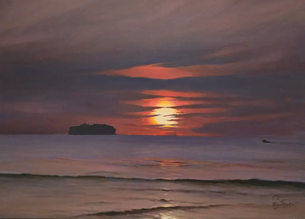 Puesta de sol, crucero