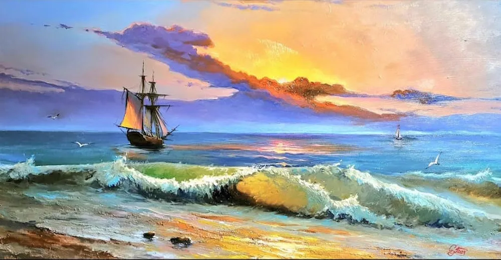 Pôr do sol. Veleiro 1 (Original)